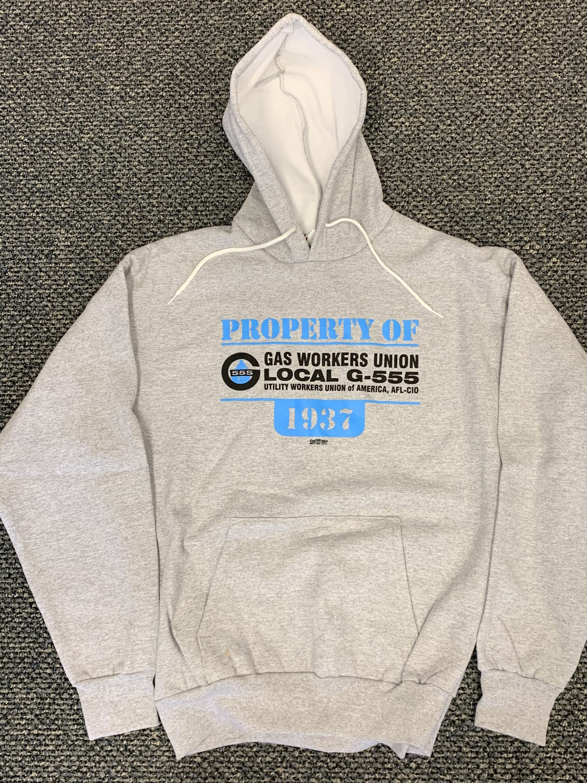 Pullover Hooded Sweatshirt – Gray – | Gas Workers Union Local G-555