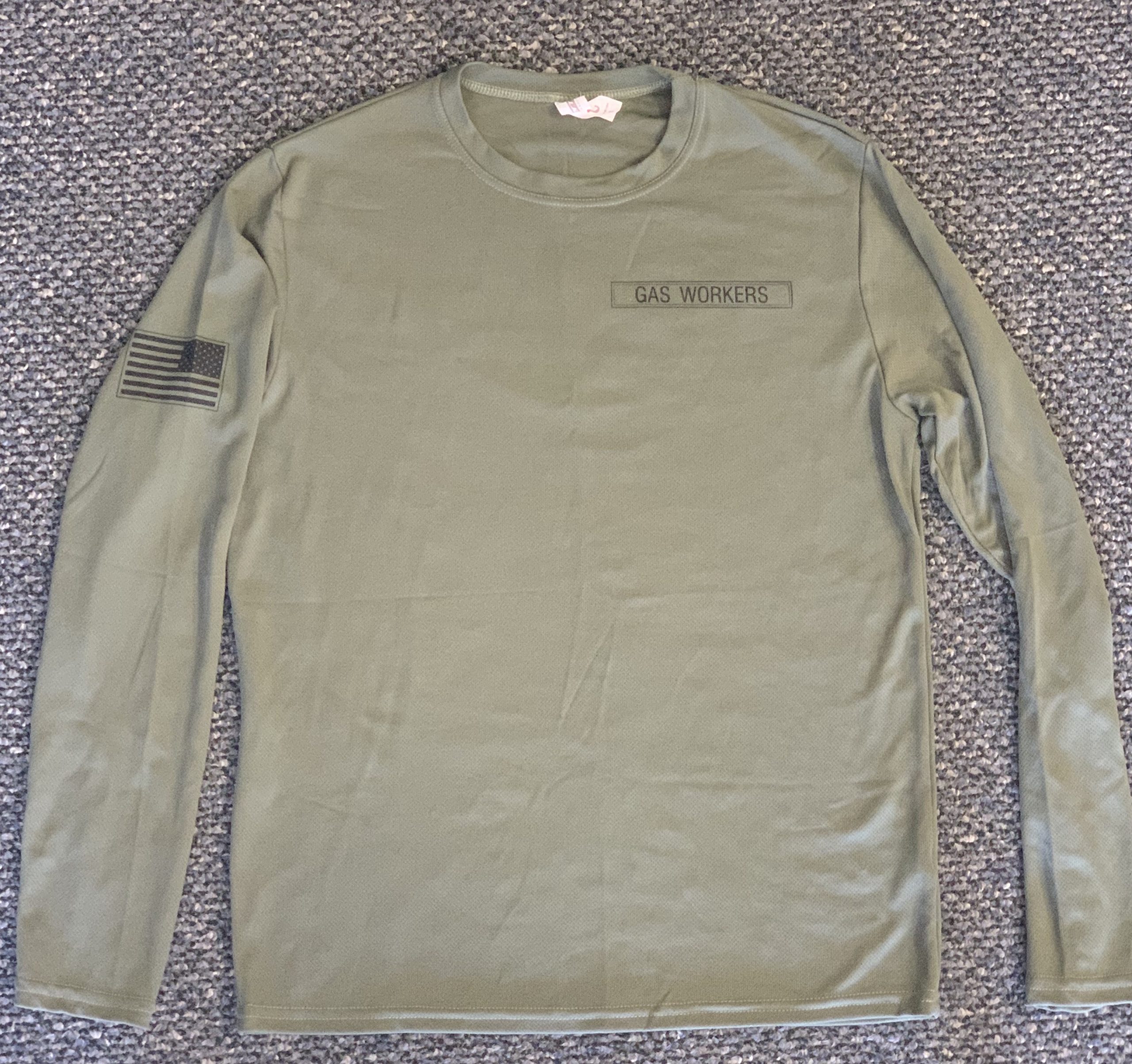 Long Sleeve T-Shirt – Dri-Fit – Military Green – Large | Gas Workers ...