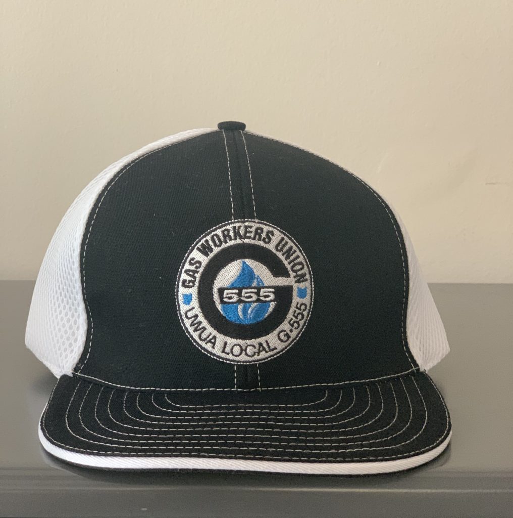 Ball Cap – Black/White Fitted – 2XL | Gas Workers Union Local G-555