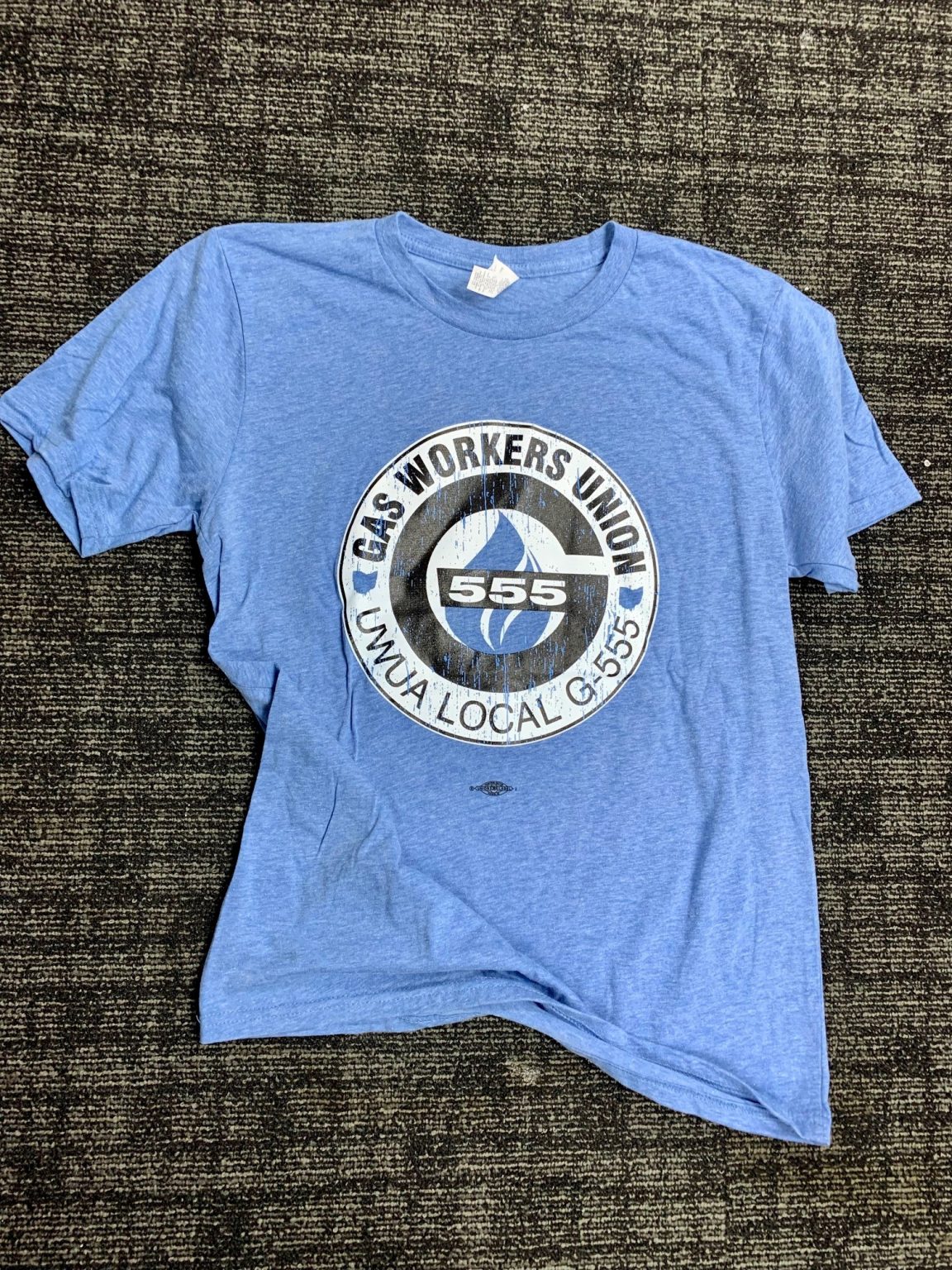 T-Shirt – G-555 Logo – Light Blue – Medium | Gas Workers Union Local G-555